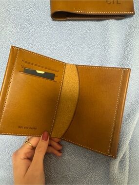Shinola Tan Leather Card & Key Holder